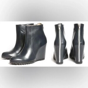 MiniMarket Wedge Ankle Boots in Black leather Size: 41 EU/ 10 US